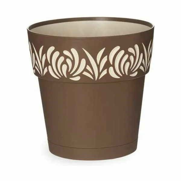 Vazonas su automatiniu drėkinimu Stefanplast Gaia Ruda Plastmasinis 19 x 19 x 19 cm (12 vnt.)