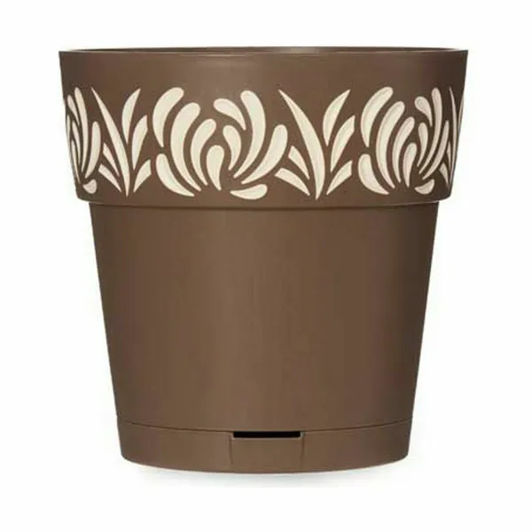 Vazonas su automatiniu drėkinimu Stefanplast Gaia Ruda Plastmasinis 19 x 19 x 19 cm (12 vnt.)