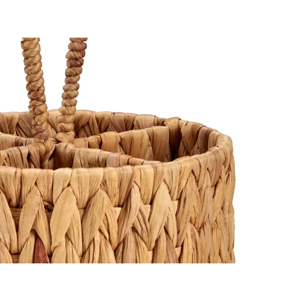 Cutlery basket Gift Decor Brown Metal Water hyacinth 20 x 30 x 20 cm (12 Units)