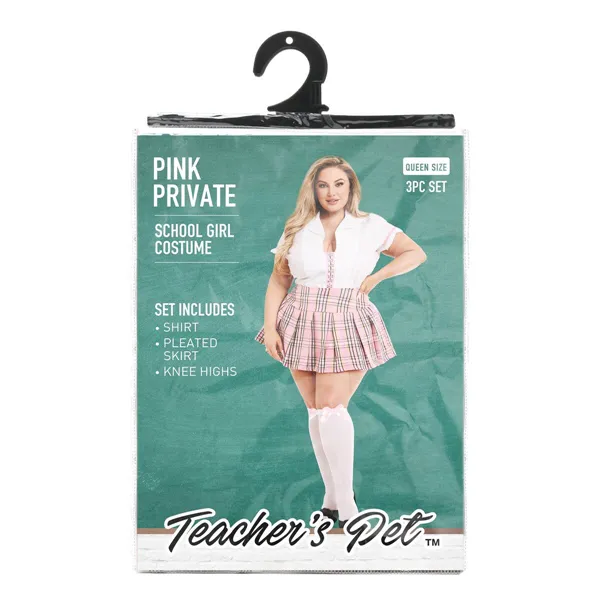 Erotic Costume Teacher’s Pet School Girl Pink Queen size