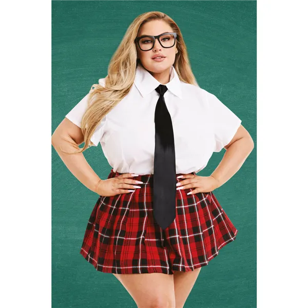 Erotic Costume Teacher’s Pet School Girl Red Queen size