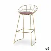 Табурет Gift Decor Розовый Позолоченный полиэстер Железо 51 x 94 x 52 cm (2 штук)