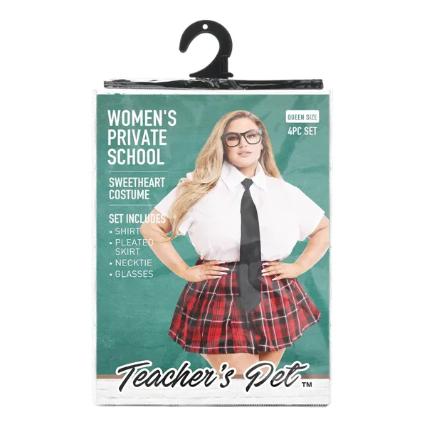 Erotic Costume Teacher’s Pet School Girl Red Queen size