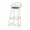 Stool Gift Decor Blue Golden Polyester Iron 51 x 94 x 52 cm (2 Units)