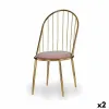 Chair Gift Decor Pink Golden Polyester Iron 48 x 95,5 x 48 cm Bars (2 Units)