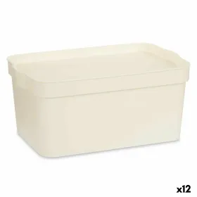 Storage Box with Lid Kipit Cream Plastic 7,5 L (12 Units)