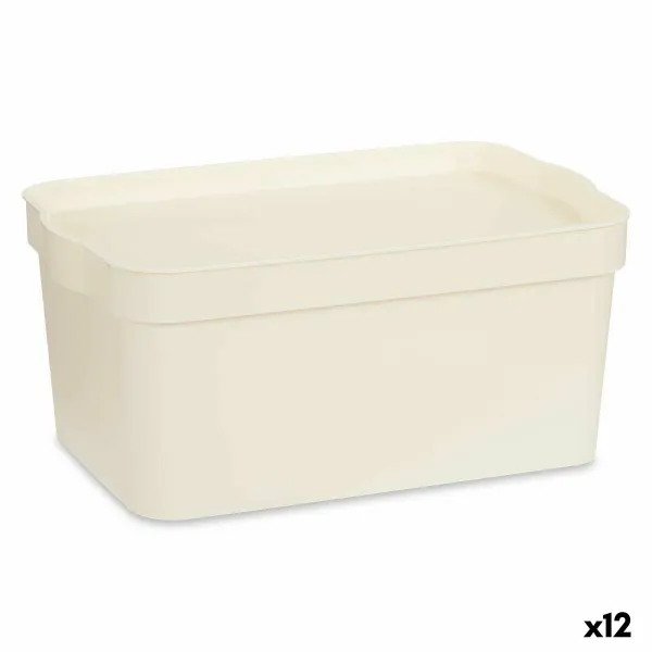 Контейнер для хранения с крышкой Kipit Кремовый Пластик 7,5 L (12 штук)