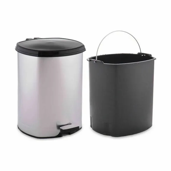 Мусорное ведро с педалью Berilo Серебристый Пластик 6 L (6 штук)