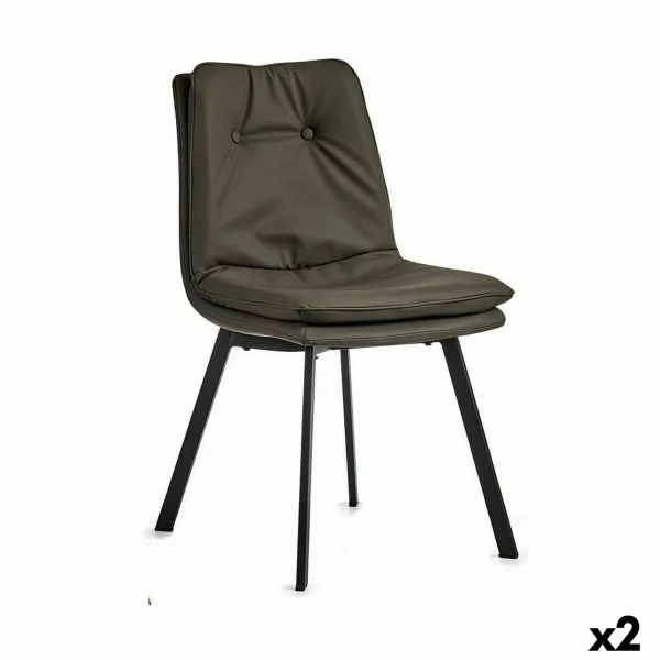 Fotelis Gift Decor Juoda Pilka 62 x 85 x 47 cm Mygtukais (2 vnt.)
