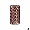 Maljakko Gift Decor Pinkki Kristalli Vehnäntähkä Kaiverrus 11,3 x 19,5 x 11,3 cm (6 osaa)