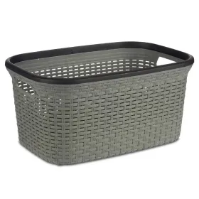 Корзина для белья Kipit Чёрный Серый Пластик 36 L 36 x 25,5 x 53 cm (12 штук)