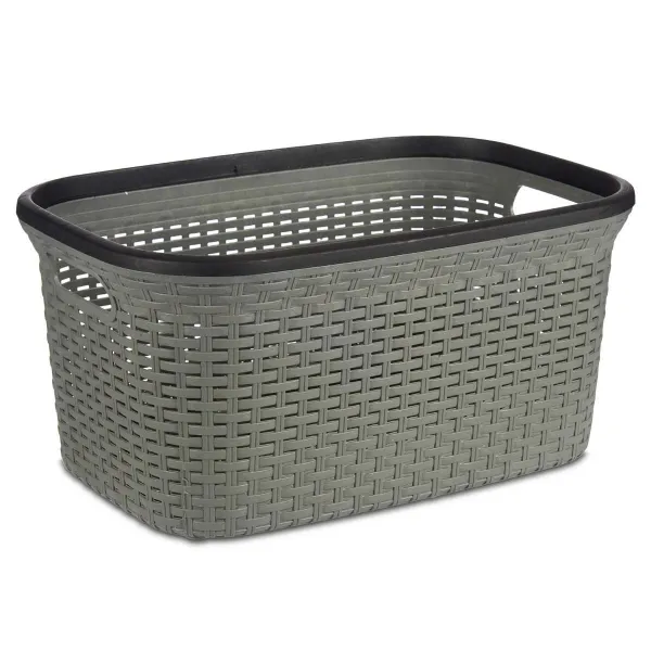 Skalbinių krepšys Kipit Juoda Pilka Plastmasinis 36 L 36 x 25,5 x 53 cm (12 vnt.)