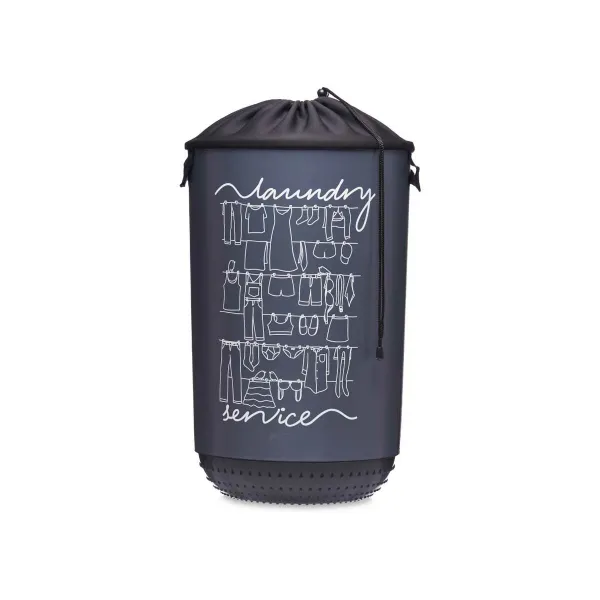 Laundry Basket Kipit Laundry Sevice Dark blue Cloth Plastic 40 L 34 x 52,5 x 34 cm (4 Units)