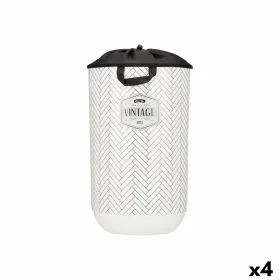 Корзина для белья Kipit Vintage Белый Ткань Пластик 40 L 34 x 52,5 x 34 cm (4 штук)