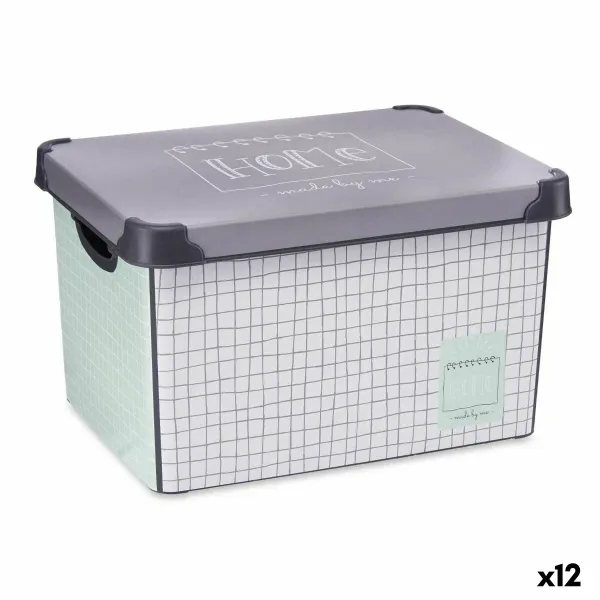 Uzglabāšanas Kaste ar Vāku Kipit Home Pelēks Plastmasa Grafikas papīrs 22 L (12 gb.)