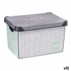 Uzglabāšanas Kaste ar Vāku Kipit Home Pelēks Plastmasa Grafikas papīrs 22 L (12 gb.)