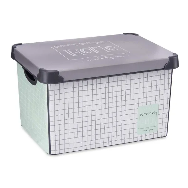Uzglabāšanas Kaste ar Vāku Kipit Home Pelēks Plastmasa Grafikas papīrs 22 L (12 gb.)