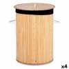 Pyykkikori Kipit Musta Luonnollinen Puuvilla Polyesteri Metalli Bambu Viskoosi Puu MDF 48 L 37 x 50 x 37 cm (4 osaa)