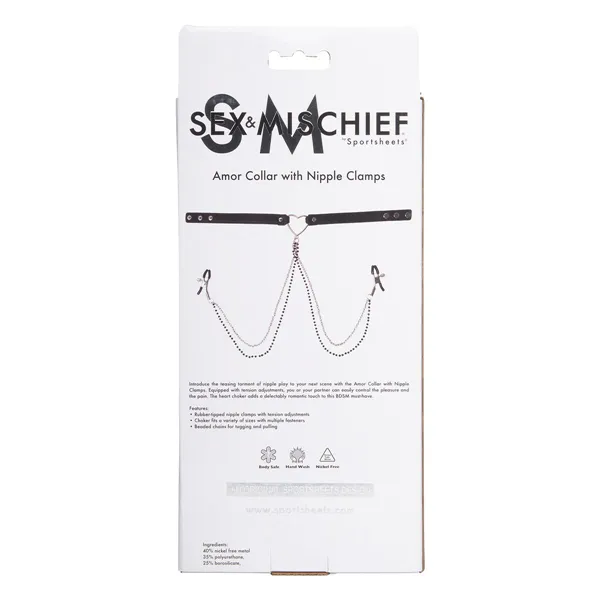 Nipple Clamps Chain Sportsheets Sex & Mischief Amor