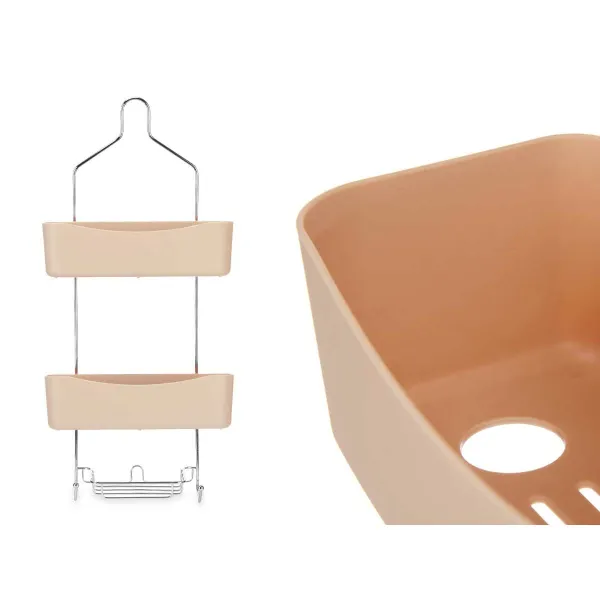 Kylpyhuonehyllyt Berilo Beige Metalli Muovinen 28 x 60 x 14 cm (6 osaa)