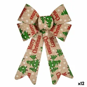 Бант Krist+ Merry Christmas Разноцветный 16 x 24 x 4 cm Новогоднее украшение (12 штук)