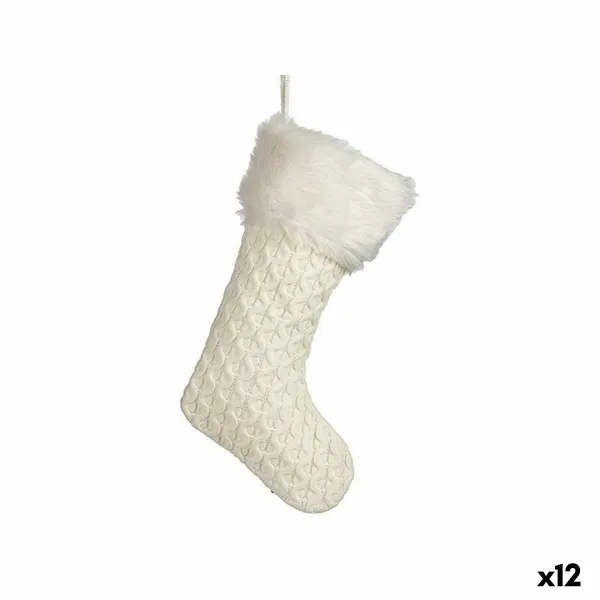 Joulukuusenpallo Krist+ FG09-20493C Valkoinen Joulusukka 28 x 4 x 46 cm (12 osaa)