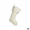 Новогоднее украшение Krist+ FG09-20493C Белый Рождественский Носок 28 x 4 x 46 cm (12 штук)