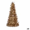 Joulupuu Krist+ Valkoinen Kullattu polypropeeni PET Joulupuu 27 x 45,5 x 27 cm Koristenauha (12 osaa)