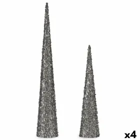 Joulukuusenpallo Krist+ Hopeinen Hopea Kartiot 9,5 x 60 x 9,5 cm Paljetit (4 osaa)
