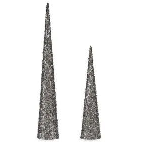 Новогоднее украшение Krist+ Серебристый Серебряный Конусы 9,5 x 60 x 9,5 cm пайетки (4 штук)