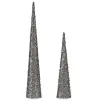 Christmas bauble Krist+ Silver Cones 9,5 x 60 x 9,5 cm Sequins (4 Units)
