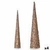 Kalėdų papuošalai Krist+ Bronzinis Auksinis Kūgiai 9,5 x 60 x 9,5 cm Blizgučiai (4 vnt.)