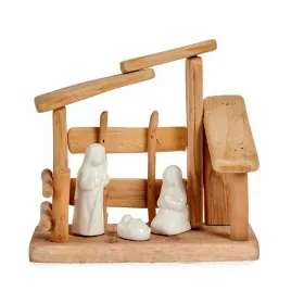 Рождественский вертеп Krist+ Белый Натуральный Деревянный Керамика 18 x 17 x 8 cm (2 штук)