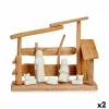 Рождественский вертеп Krist+ Белый Натуральный Деревянный Керамика 10 x 21 x 25 cm (2 штук)