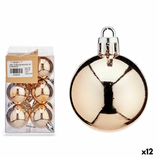 Ziemassvētku bumbiņu komplekts Krist+ 00480-6 Bronza PVC Ø 4 cm (12 gb.)