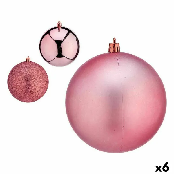 Kalėdinių kamuoliukų rinkinys Krist+ Rožinė Plastmasinis (6 vnt.)