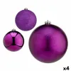 Joulupallosetti Krist+ Purppura Muovinen Ø 15 cm (4 osaa)