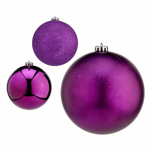Joulupallosetti Krist+ Purppura Muovinen Ø 15 cm (4 osaa)