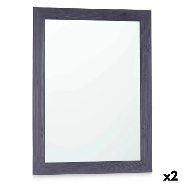 Wall mirror Gift Decor Blue 60 x 80 cm 60,4 x 80,4 x 2 cm MDF Wood Rectangular (2 Units)