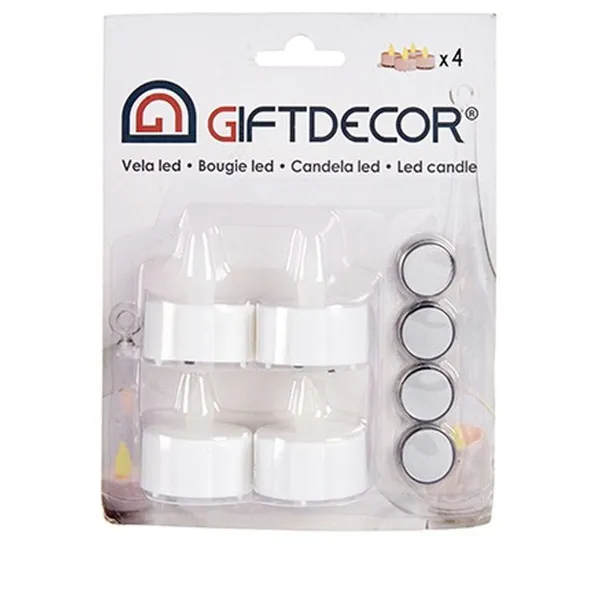 Набор свечей Gift Decor Белый 4 x 4 x 3,7 cm 13,5 x 17 x 4 cm LED (12 штук)