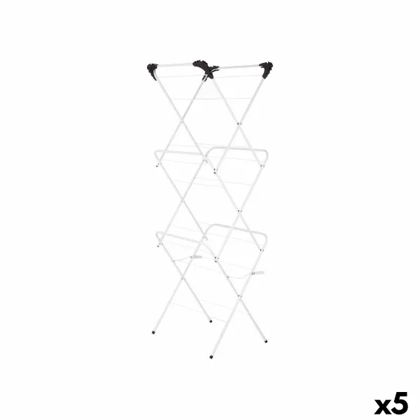 Folding clothes line Kipit White Black polypropylene Iron 47 x 41 x 136 cm 49 x 6,5 x 47 cm 50 x 69,4 x 6,5 cm Vertical (5 Units