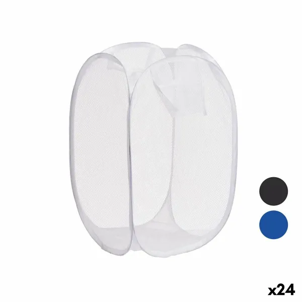 Veļas grozs Kipit Zils Balts Melns Plastmasa 33 x 33 x 58 cm 58 x 0,5 x 37 cm (24 gb.)