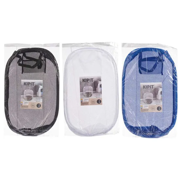 Veļas grozs Kipit Zils Balts Melns Plastmasa 33 x 33 x 58 cm 58 x 0,5 x 37 cm (24 gb.)