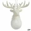 Kalėdų papuošalai Krist+ Balta Plastmasinis Blizgučiai Šiaurės elnias 14 x 15,5 x 7 cm (24 vnt.)