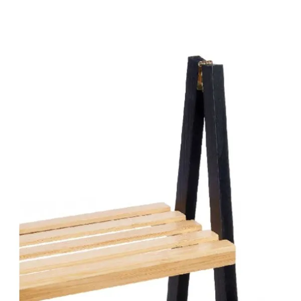 Bathroom Shelves Berilo Black Natural 40,3 x 81,5 x 30 cm