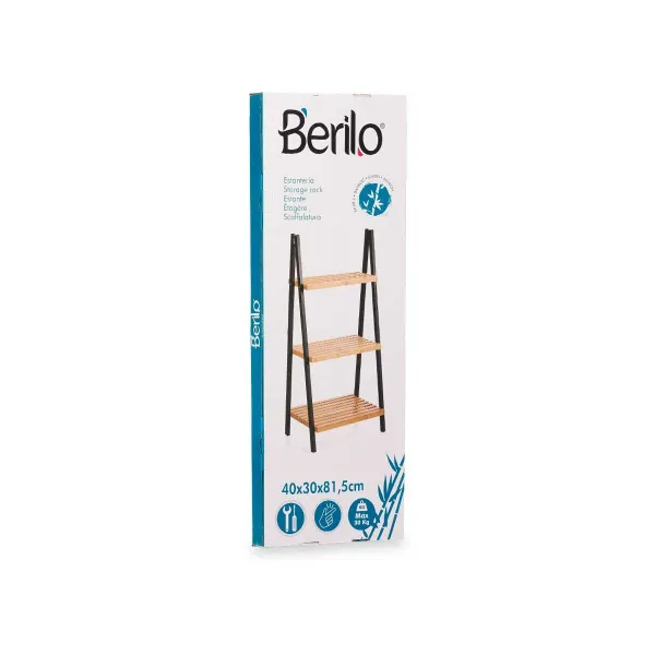 Vonios lentynos Berilo Juoda Natūralus 40,3 x 81,5 x 30 cm