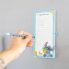 Disney Stitch - Magnetic notebook / shopping list for the fridge + pencil from the Tropical collection (10 x 21 cm)
