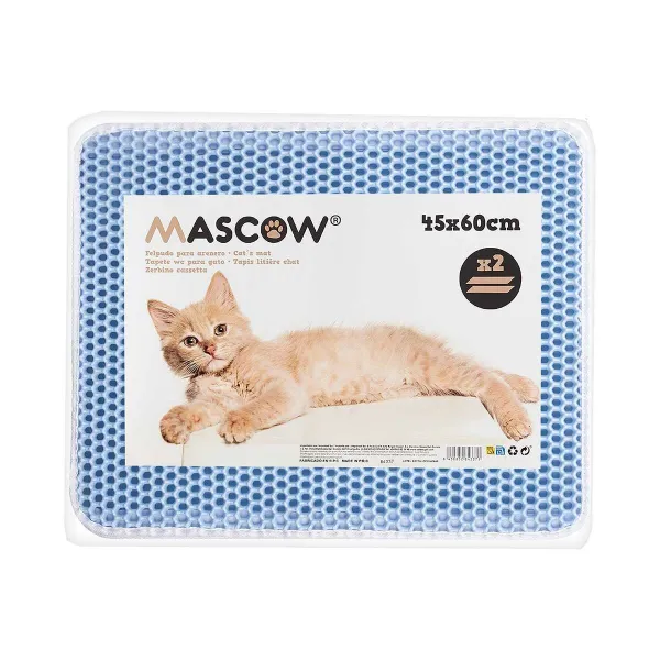 Kaķu Tualetes Paklājiņš Mascow Zils 60 x 45 x 1,5 cm (12 gb.)