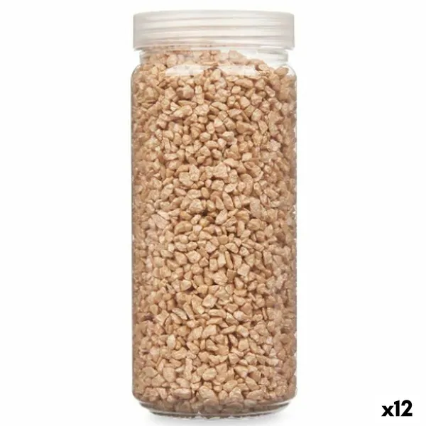 Decorative Stones Gift Decor Beige 2 - 5 mm 700 g 6,5 x 15,5 x 6,5 cm 6,2 x 15,3 x 6,2 cm 6,5 x 15,8 x 6,5 cm (12 Units)