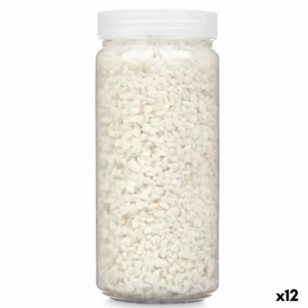 Decorative Stones Gift Decor White 2 - 5 mm 700 g 6,2 x 15,3 x 6,2 cm 6,5 x 15,8 x 6,5 cm (12 Units)